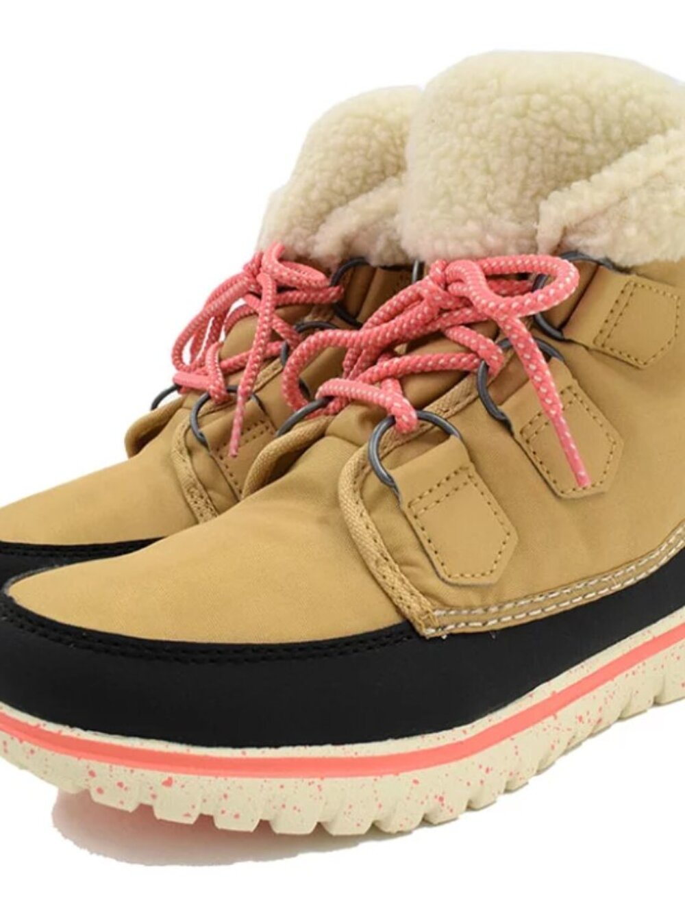 Sorel Women's Tan Black Cozy Carnival Faux Fur Ankle Winter Snow Boots Size 7